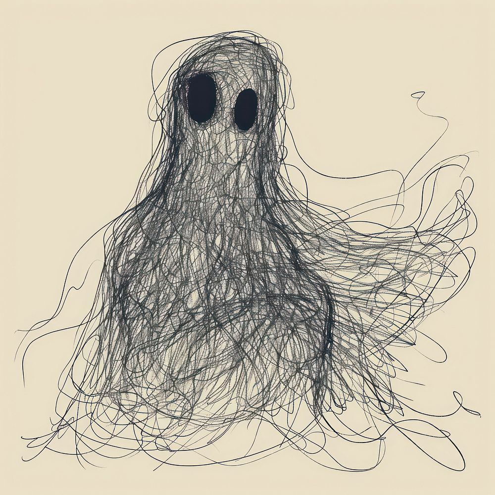 Ghost drawing sketch art.