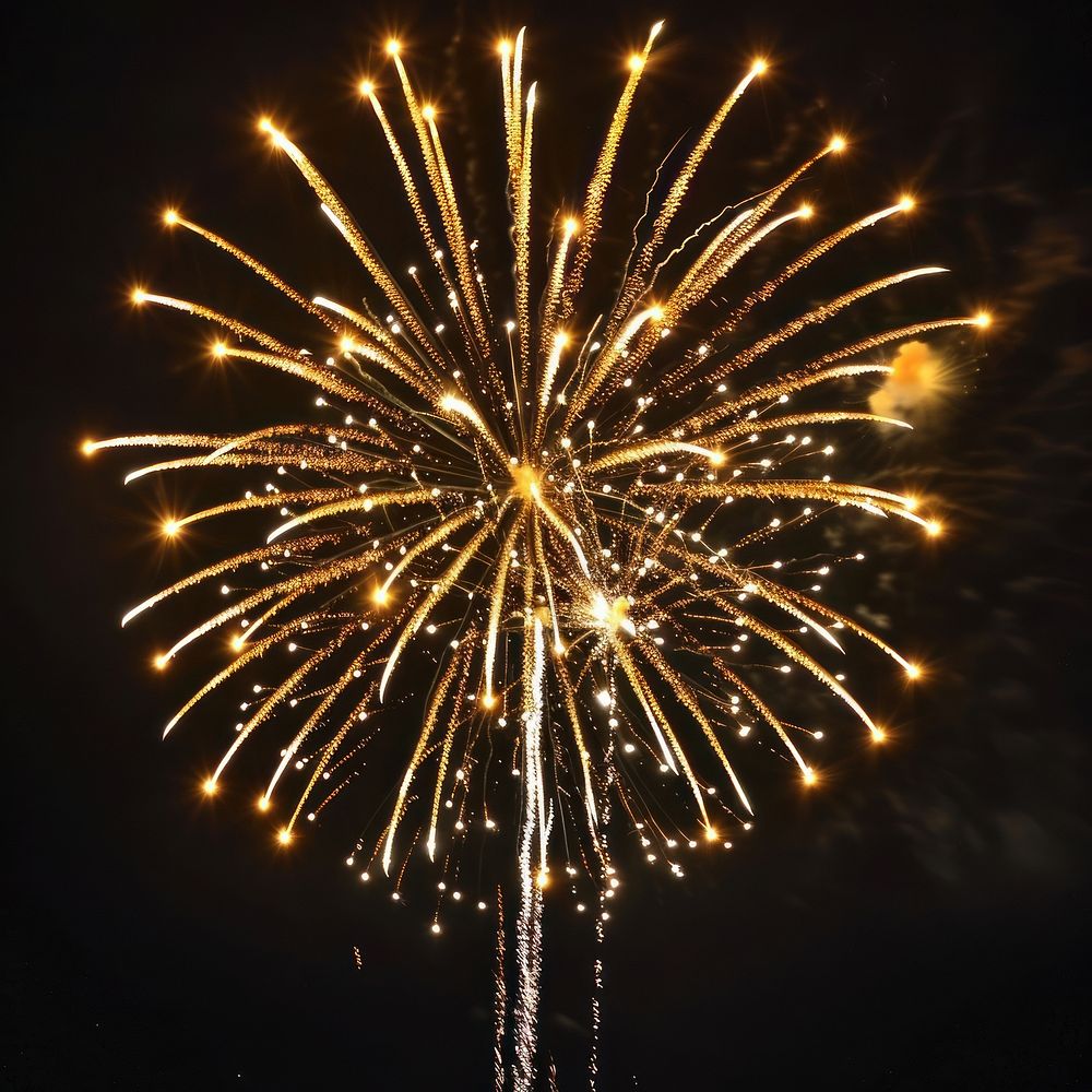 Fireworks in the sky gold illuminated celebration.