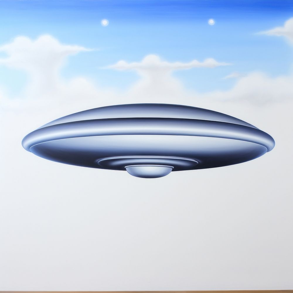 Surrealistic painting of ufo transportation architecture zeppelin.