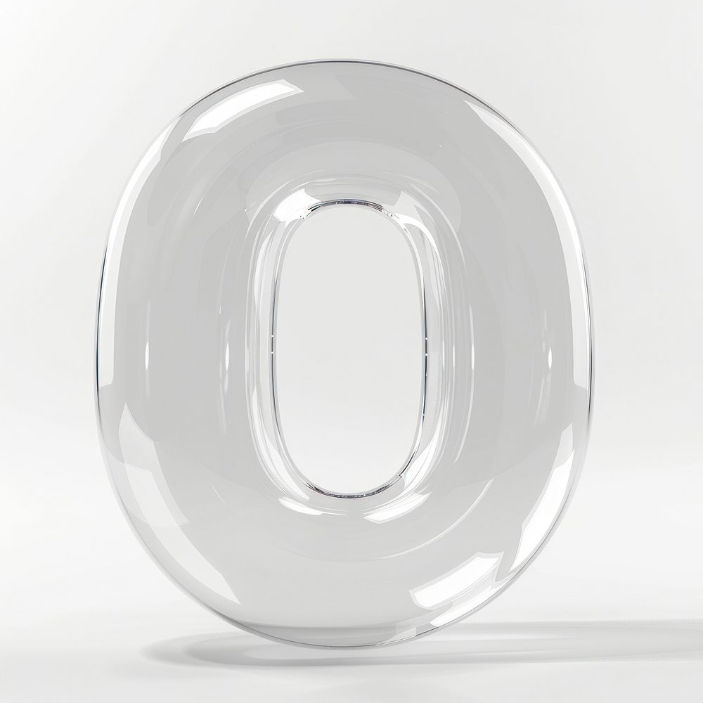 Letter O glass transparent bubble.