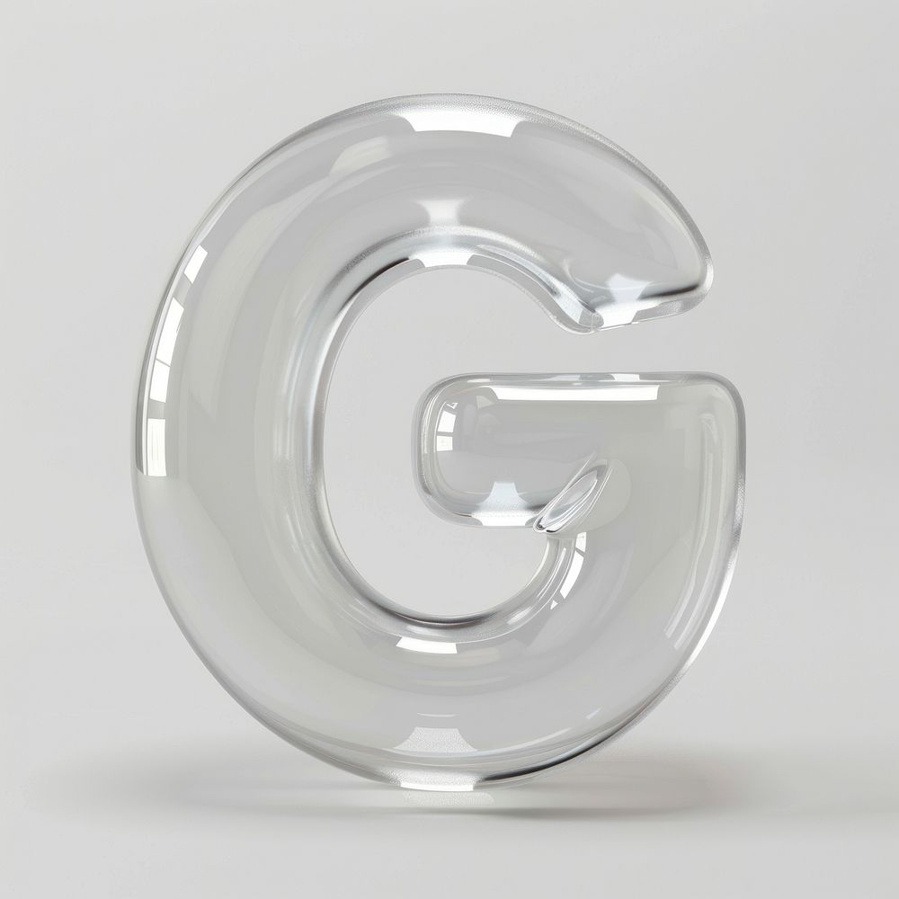 Letter G transparent number glass.