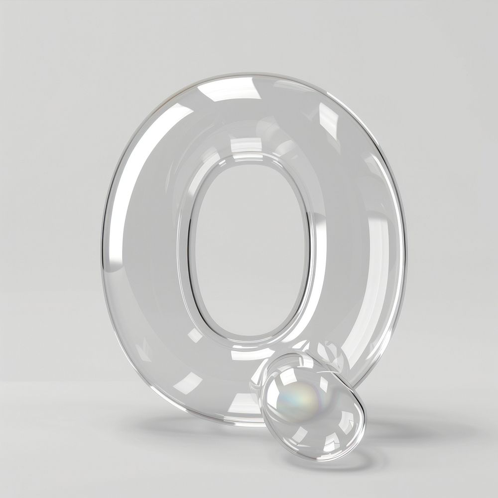 Letter Q glass jewelry bubble.