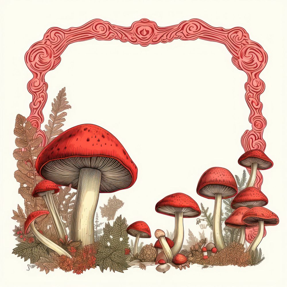 Mushroom forest fungus plant red.
