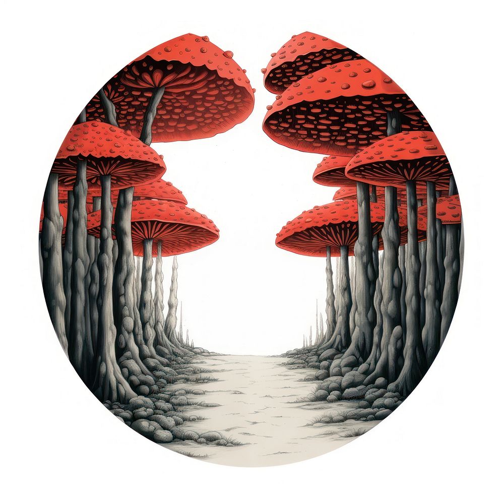 Mushroom forest nature fungus circle.