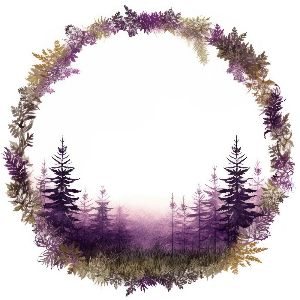 Spring forest purple outdoors circle.
