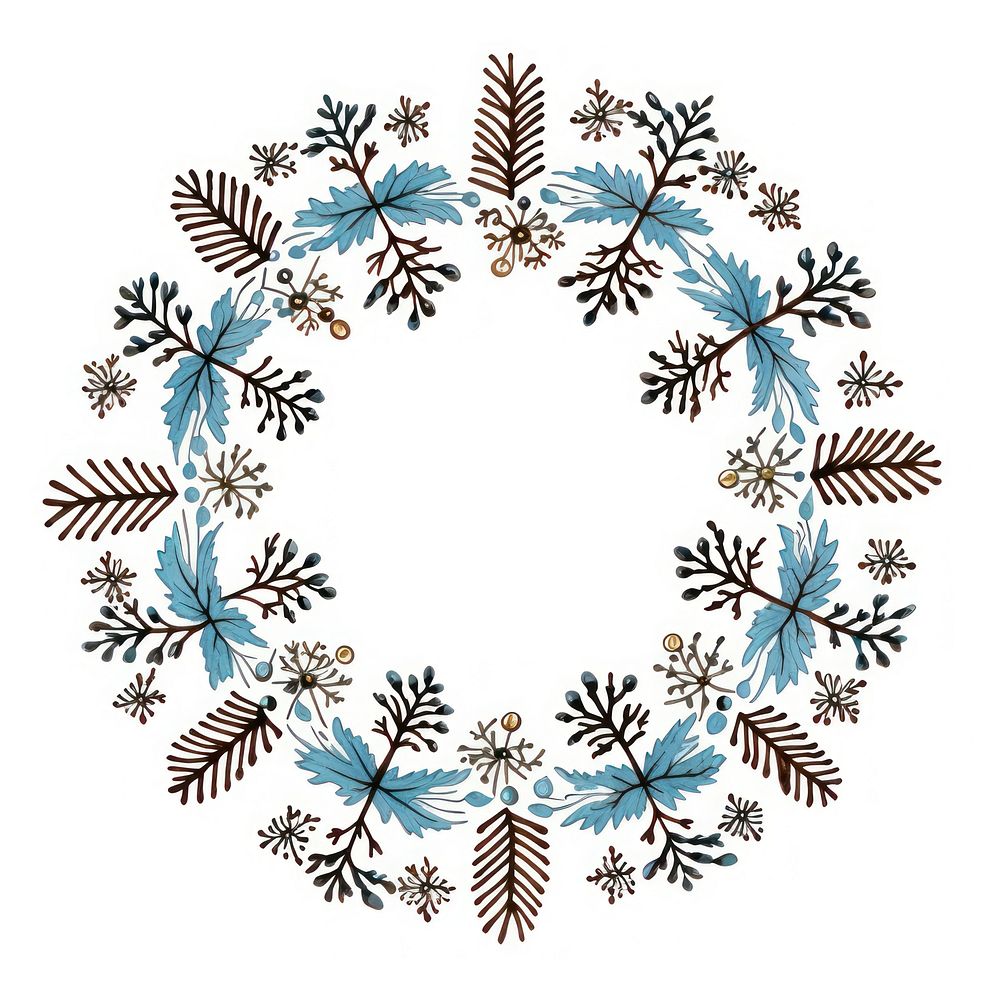 Snowflakes pattern circle art.