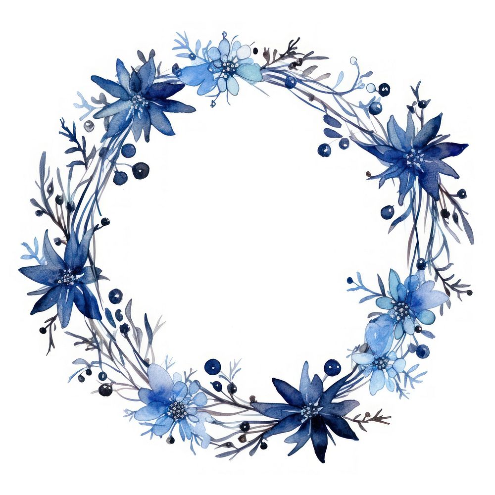 Snowflakes pattern wreath circle.
