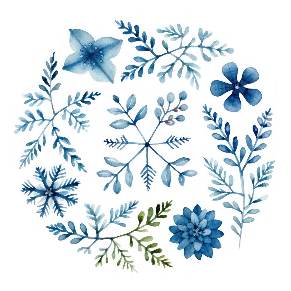 Snowflakes pattern drawing circle.