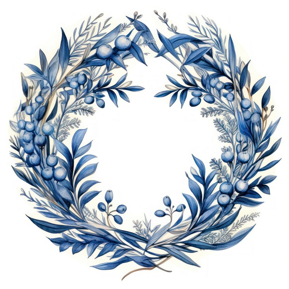 Snowflakes pattern circle wreath.