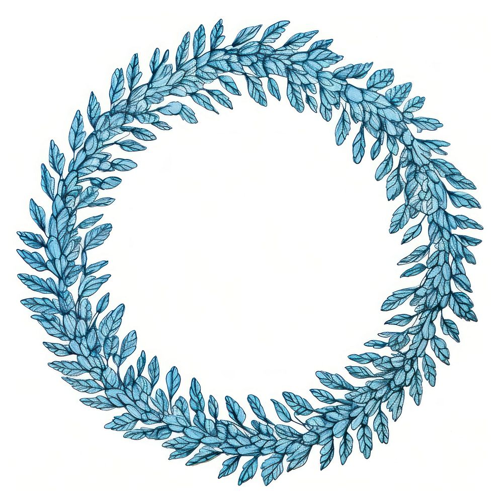 Vintage drawing ribbon pattern circle blue.