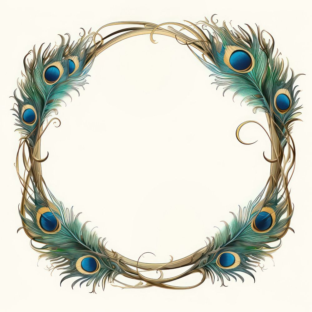 Circle frame peacock feather jewelry celebration accessories.