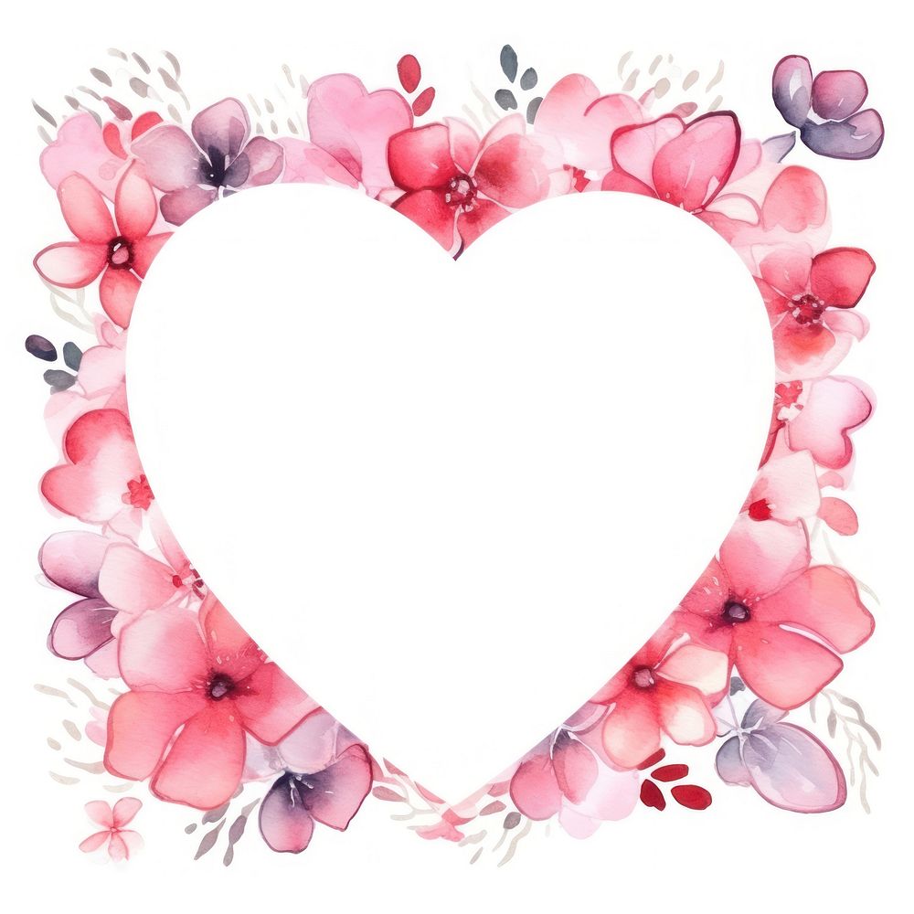 Valentines frame watercolor backgrounds flower petal.