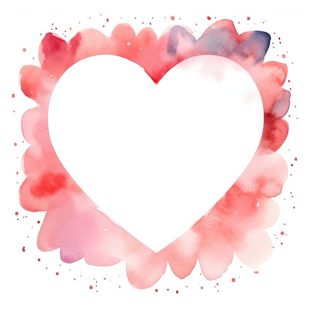 Valentines frame watercolor backgrounds heart white background.