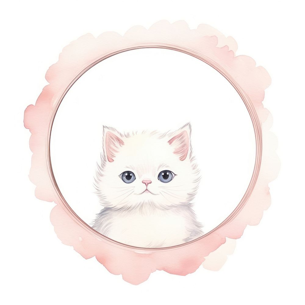 Cat frame watercolor mammal animal kitten.