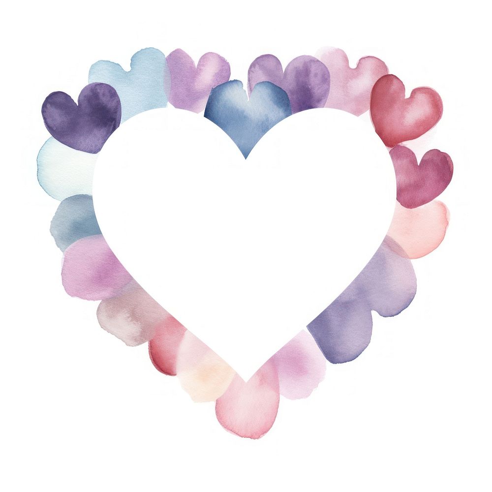 Heart frame watercolor backgrounds white background creativity.
