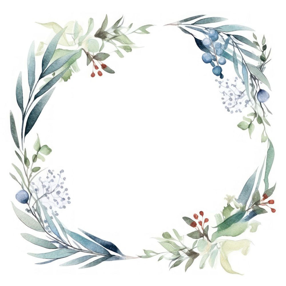 Nature frame watercolor wreath pattern plant.