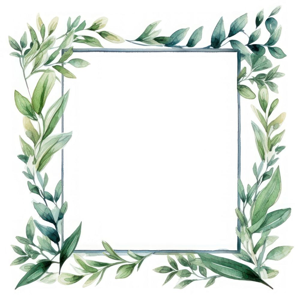 Nature frame watercolor backgrounds wreath plant.