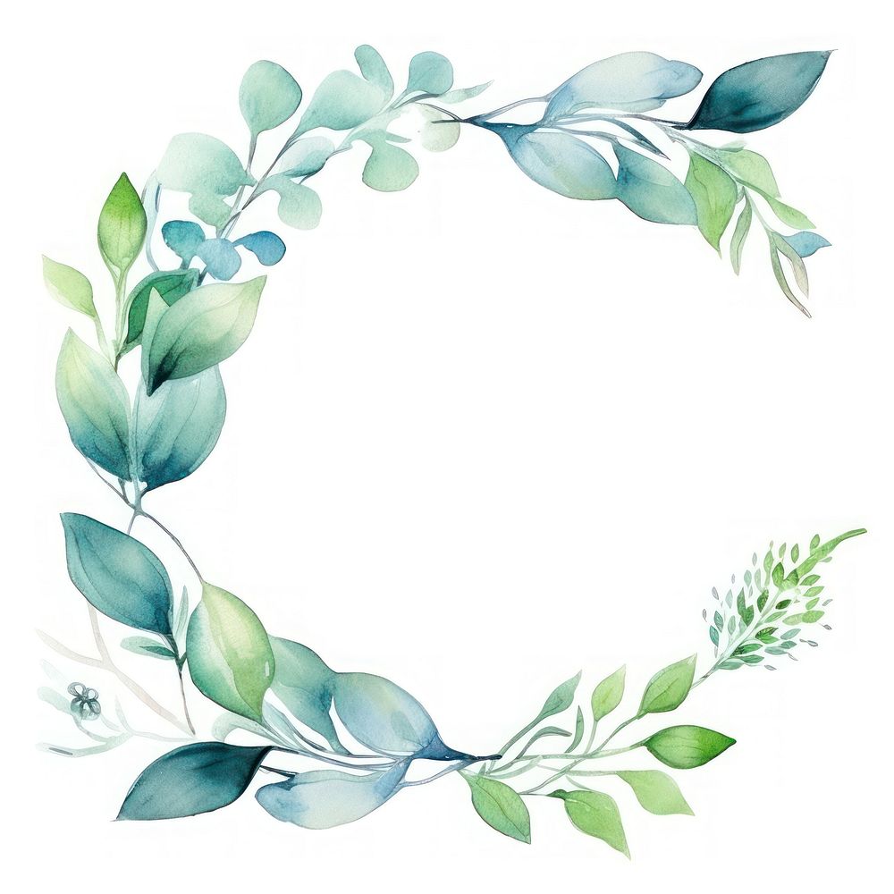 Nature frame watercolor pattern wreath plant.