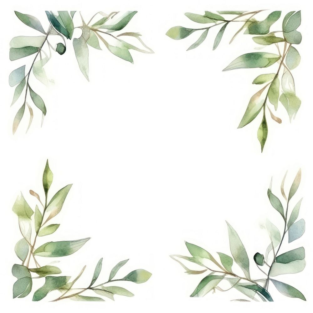 Nature frame watercolor backgrounds pattern plant.