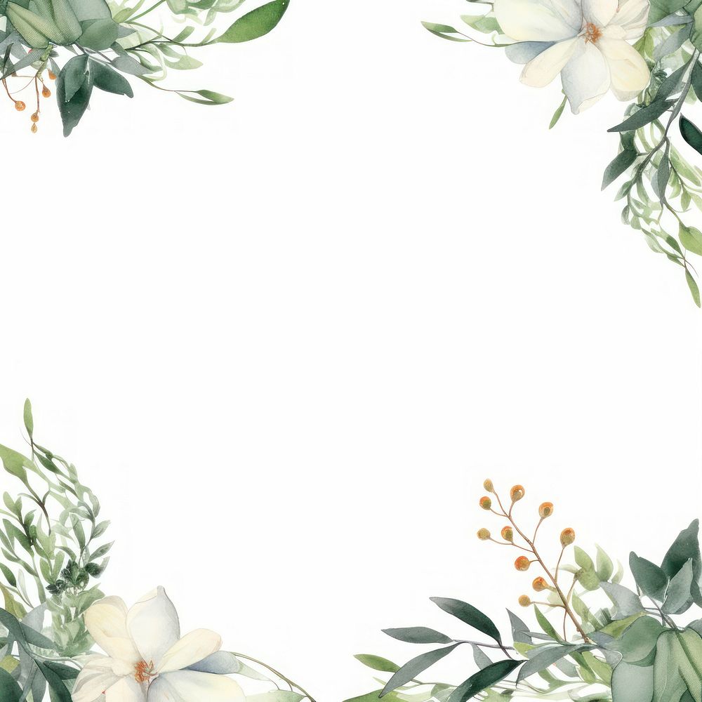 Nature frame watercolor backgrounds pattern flower.