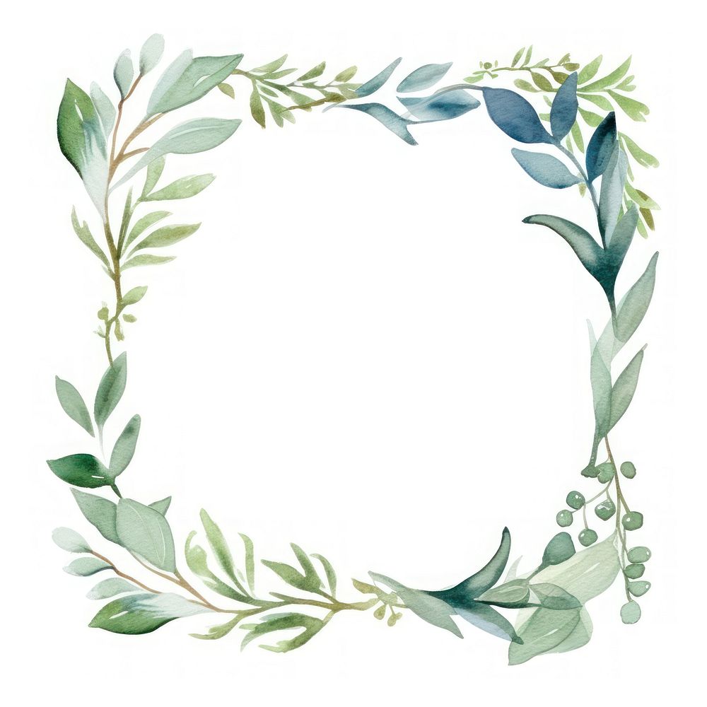 Nature frame watercolor wreath pattern plant.