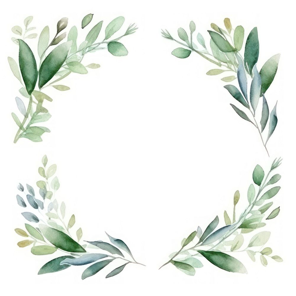 Nature frame watercolor wreath backgrounds pattern.