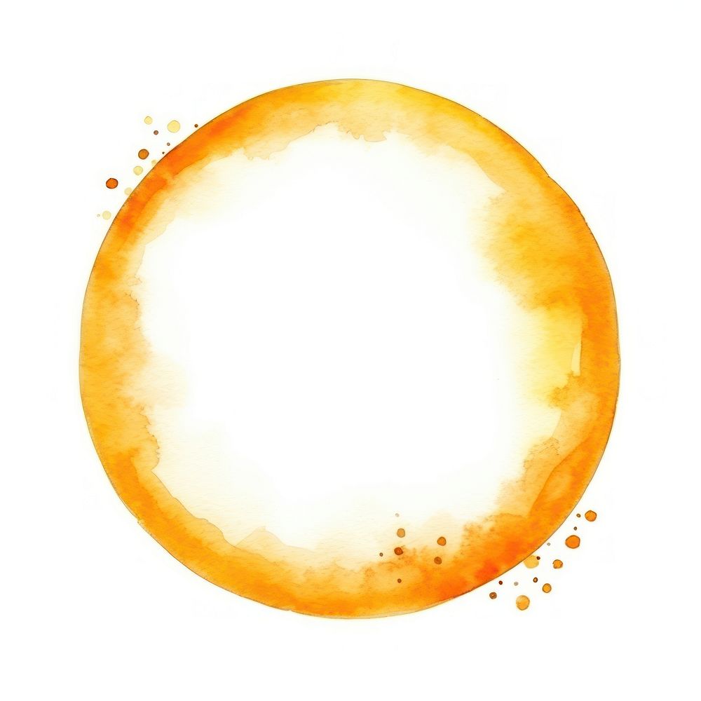Orange frame watercolor white background rectangle astronomy.