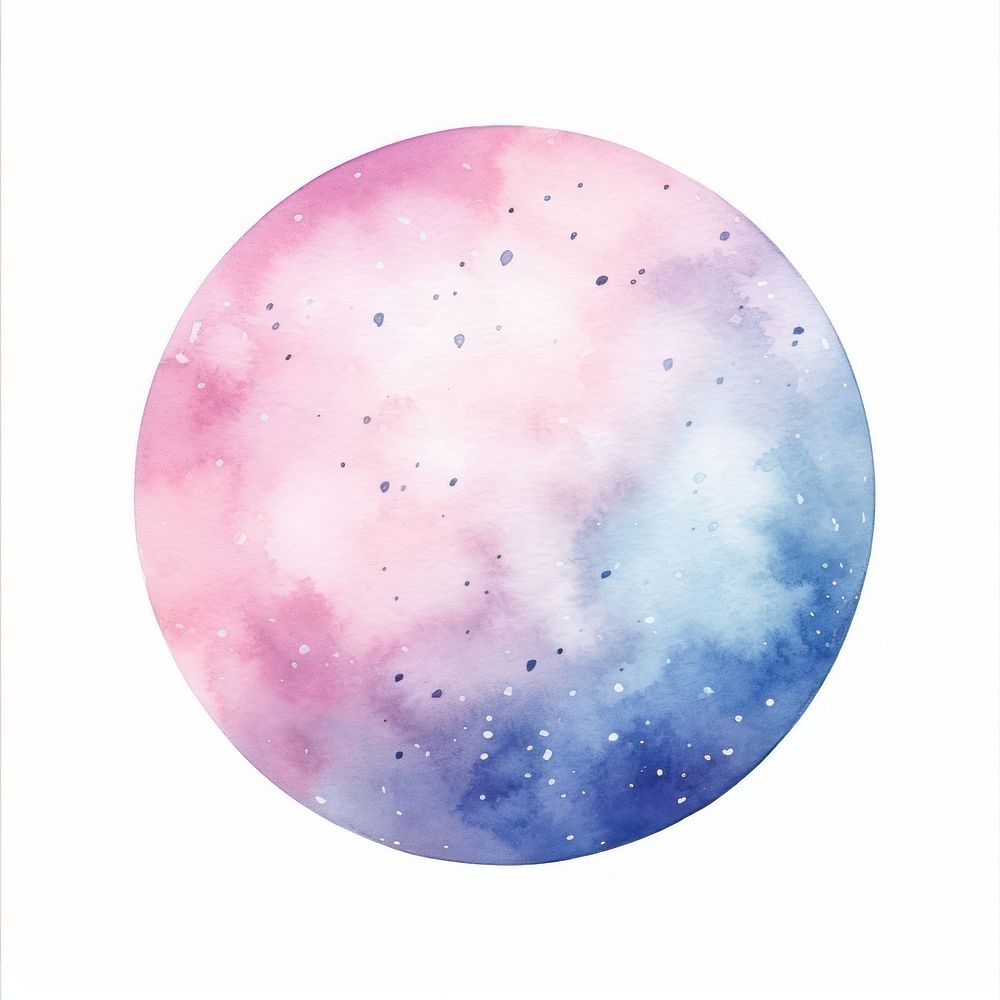 Planet frame watercolor space astronomy universe.