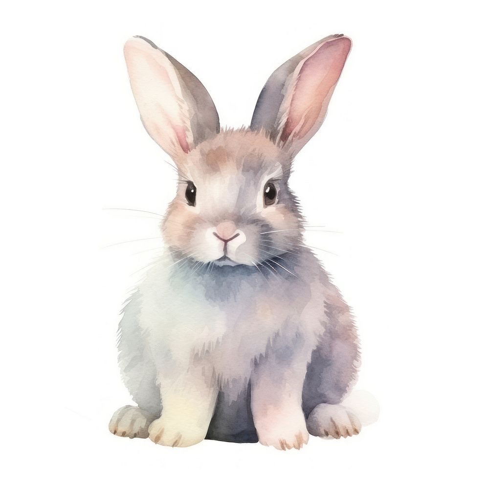 Rabbit frame watercolor rodent mammal animal.