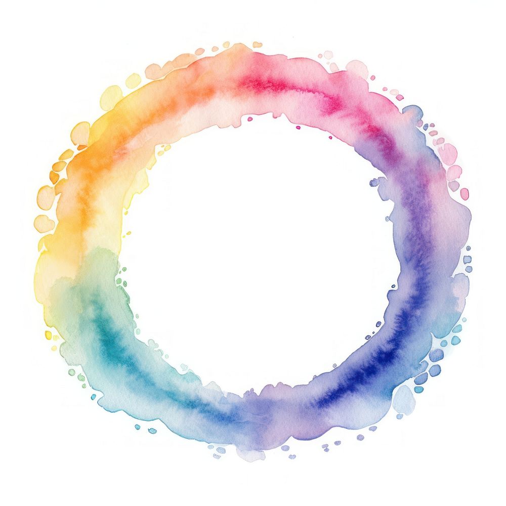 Rainbow frame watercolor white background accessories creativity.