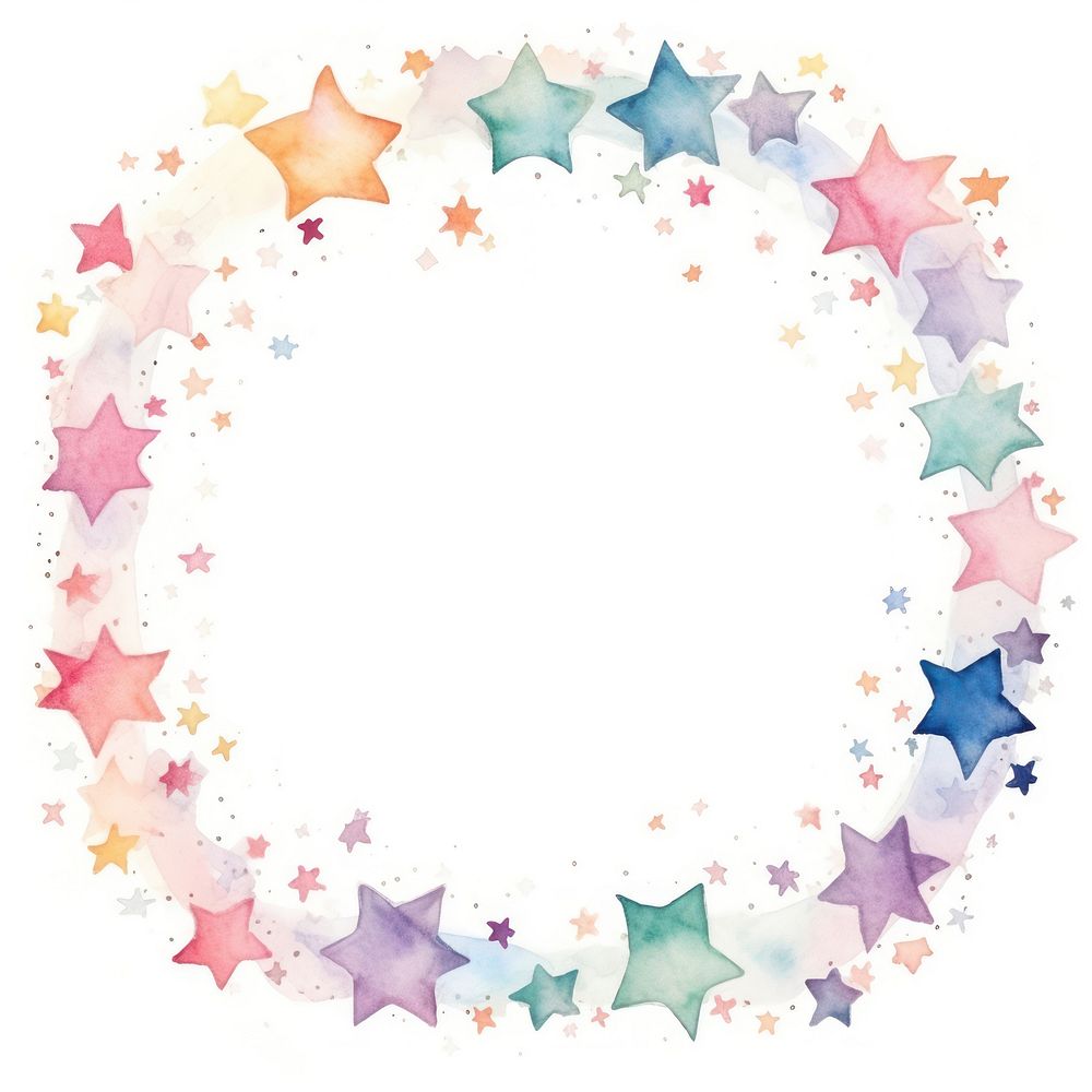 Stars frame watercolor backgrounds white background abstract.
