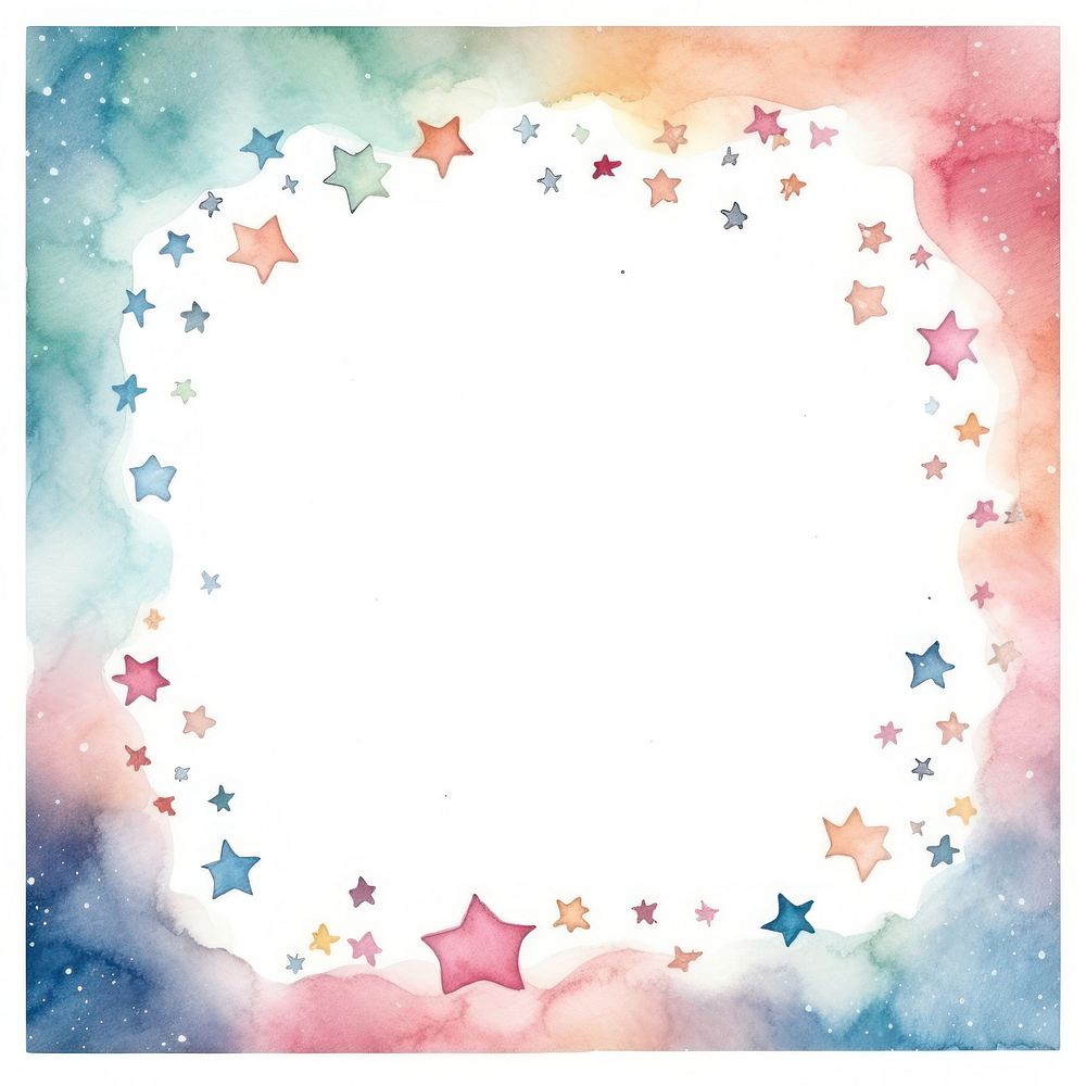 Stars frame watercolor backgrounds paper abstract.