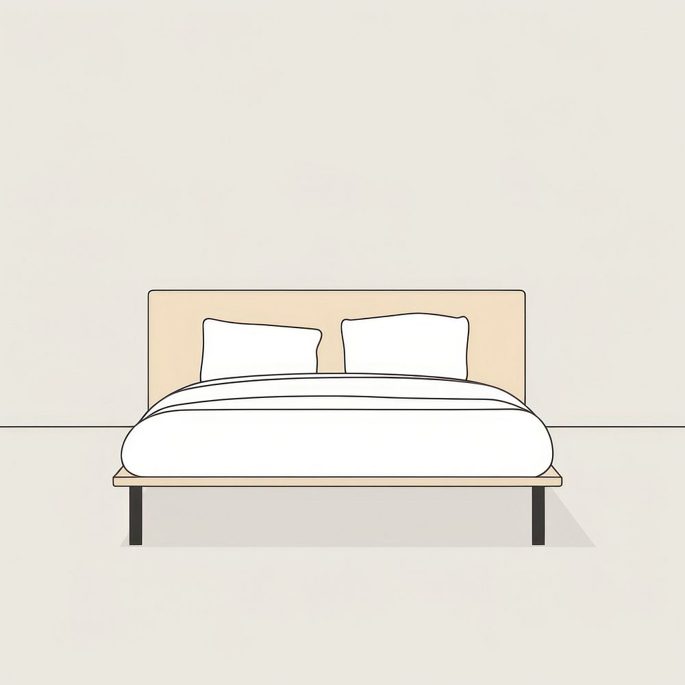 Simple bed furniture bedroom linen.