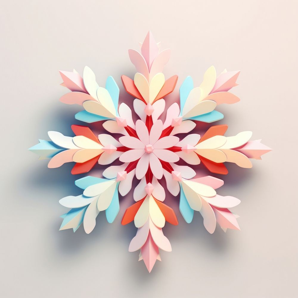 Colorful snowflake pattern art creativity.