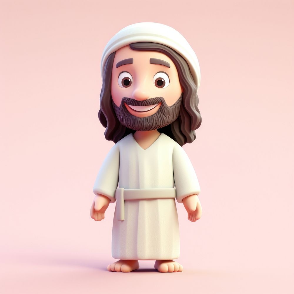 3d render llustrations of jesus toy representation spirituality.