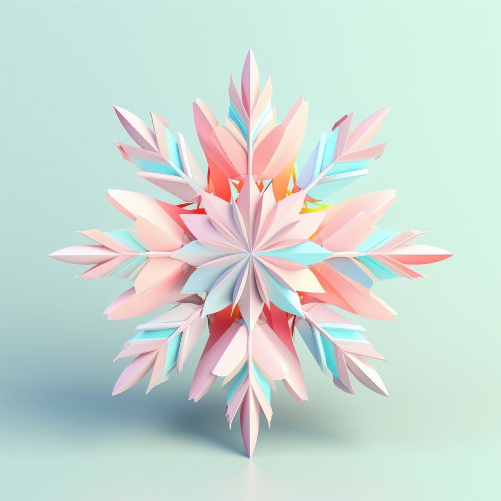 Pastel snowflake origami pattern paper.