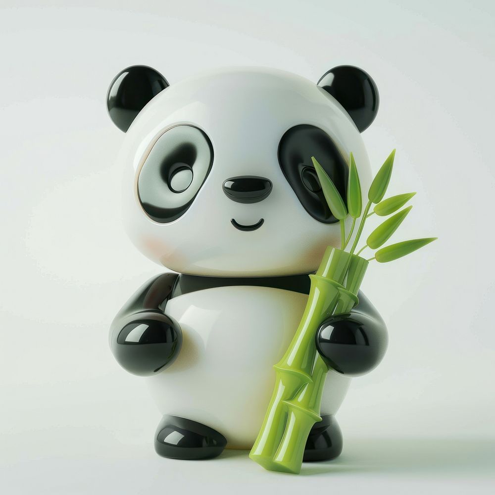 Panda and bamboo plant cute toy.