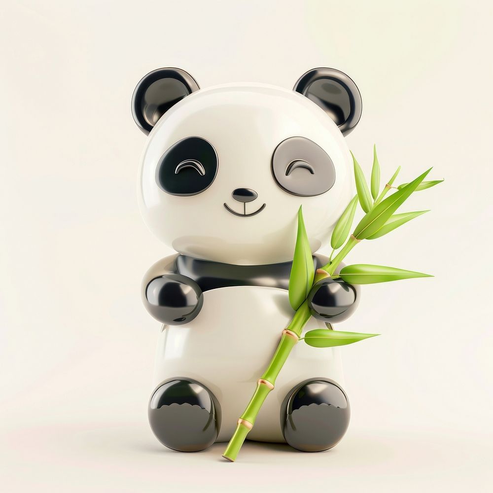 Panda and bamboo nature cute toy.