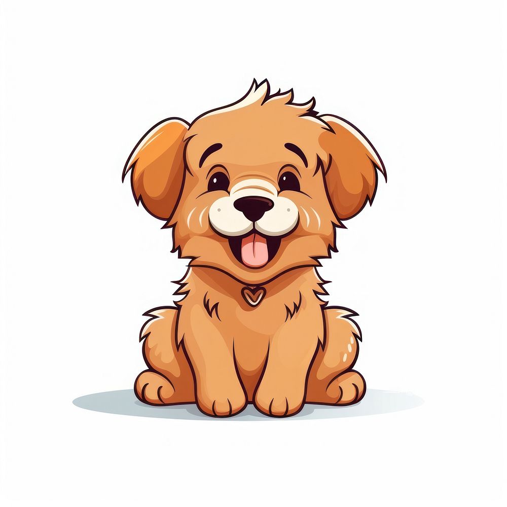 Hand drawn doodle cute happy dog mammal animal puppy.