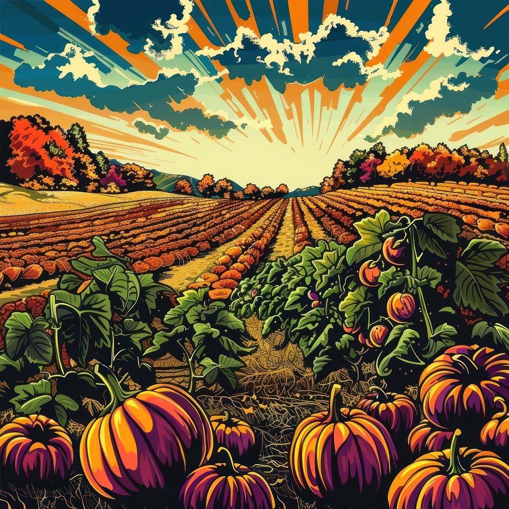 Vector illustrated of a harvest art agriculture outdoors.