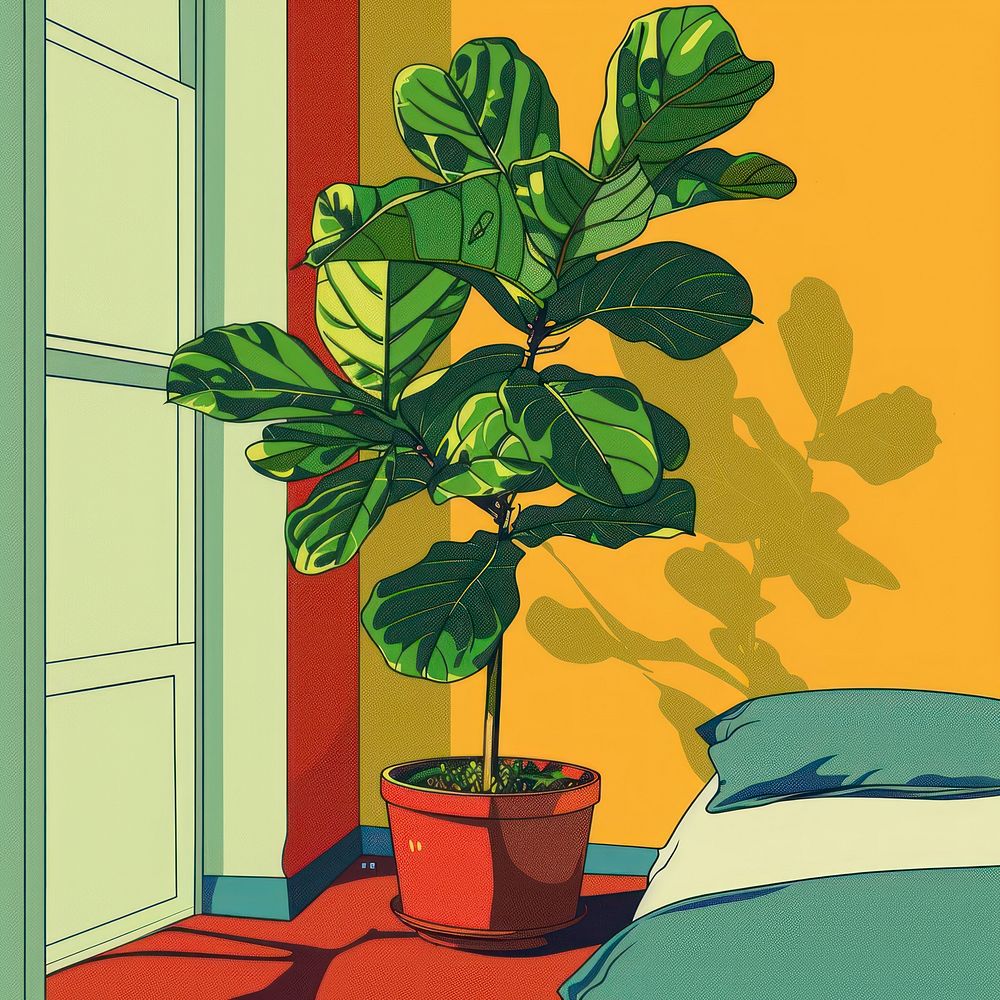 Vector illustrated of a indoor plant furniture green vase.