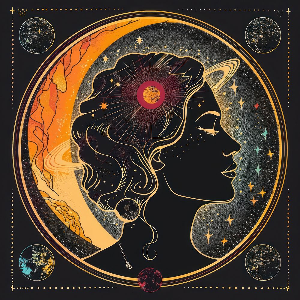 Vector illustrated of an astrology art pattern accessories.