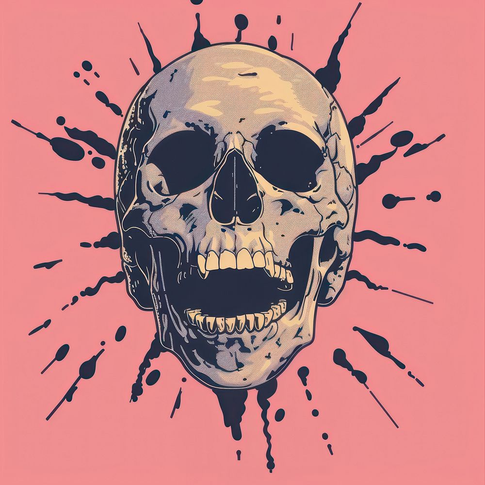 Vector illustrated of a skull art human creativity.
