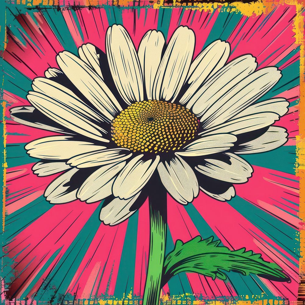 Vector illustrated of a daisy art sunflower petal.