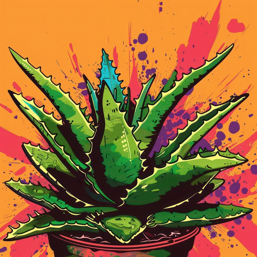 Vector illustrated of a aloe vera plant art creativity.