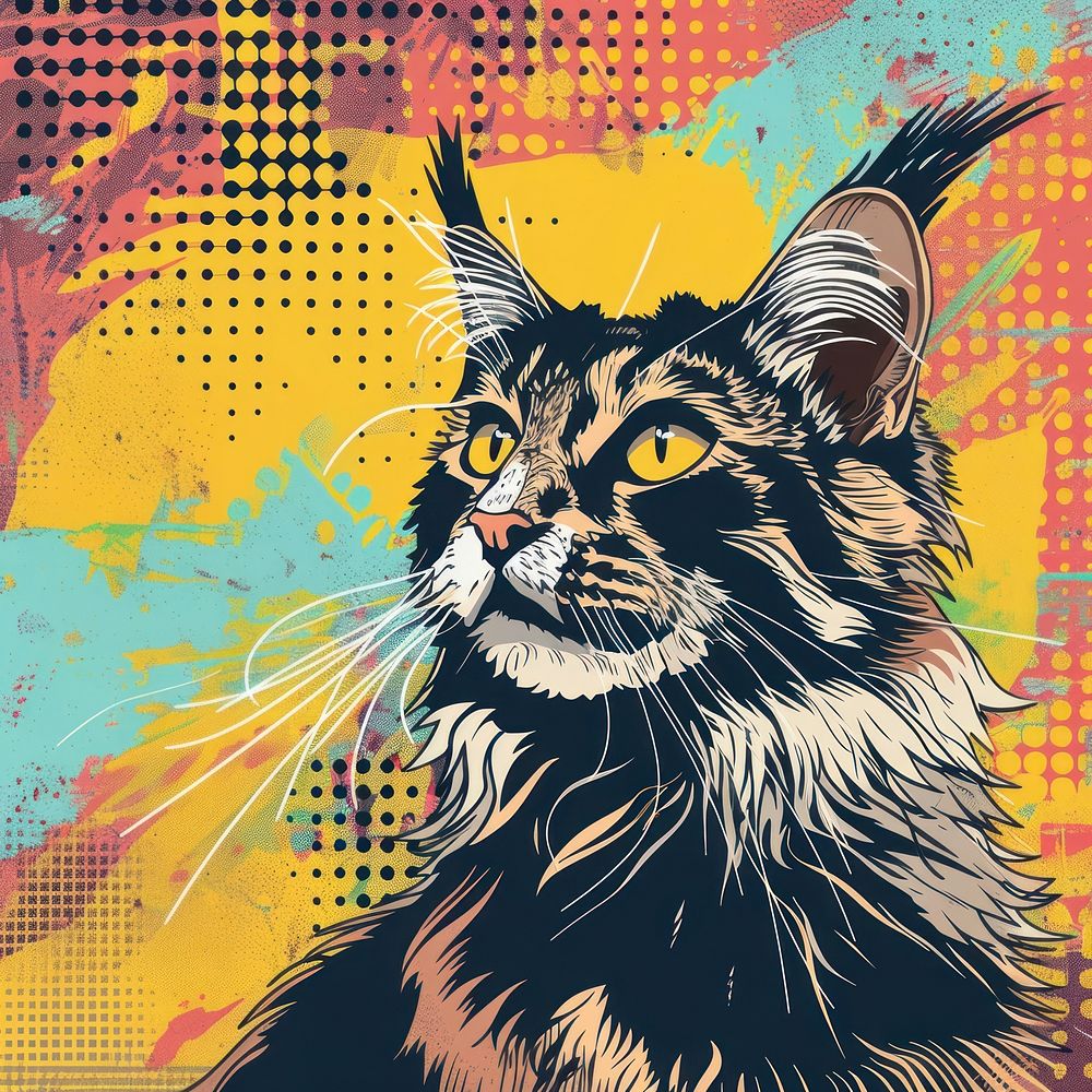Vector illustrated of a cat art mammal animal.