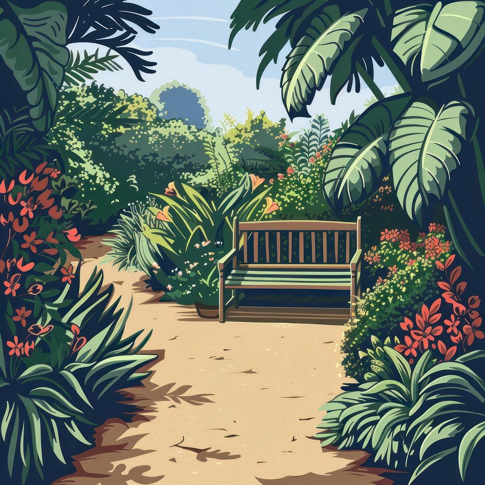 Vector illustrated of a garden architecture outdoors backyard.