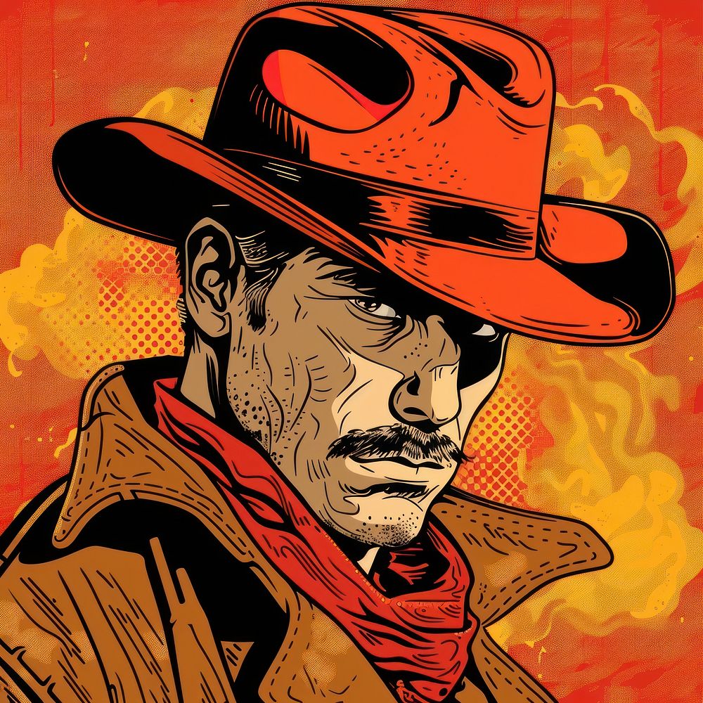 Vector illustrated of a cowboy human art architecture.