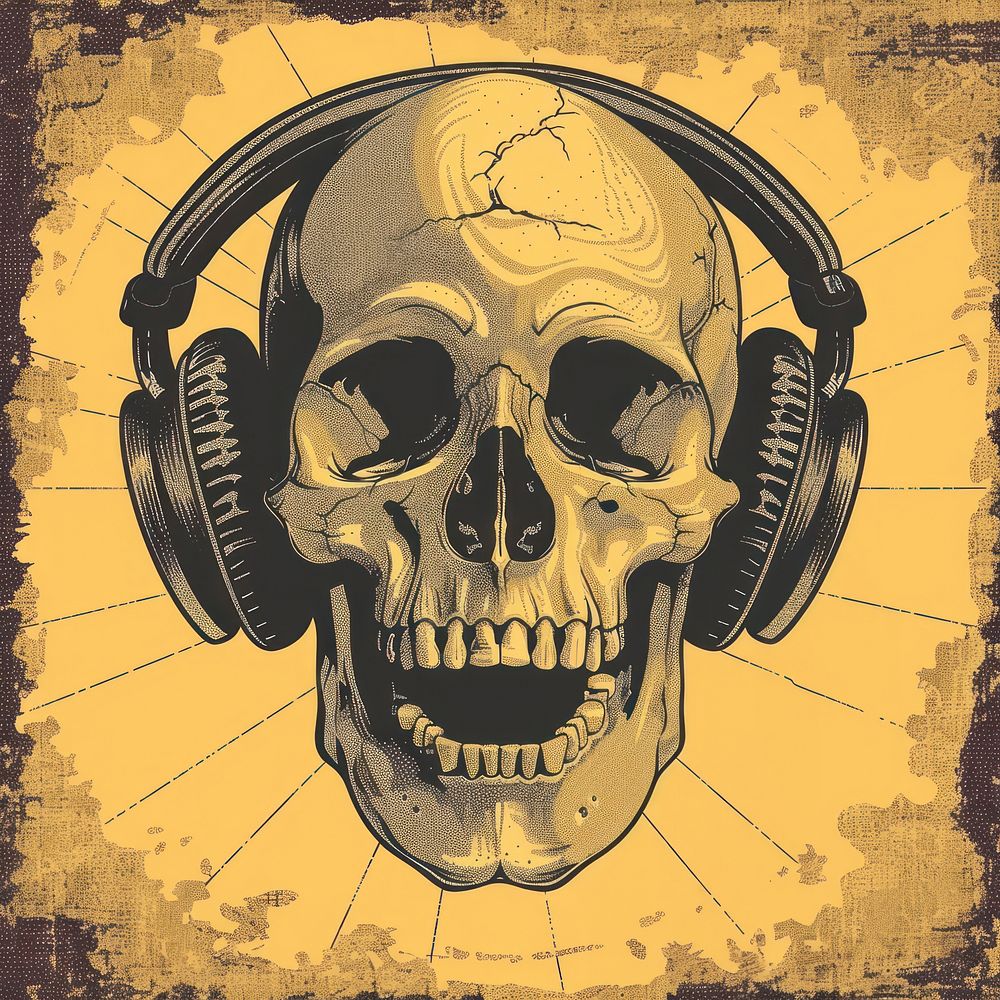 Vector illustrated of a skull human electronics technology.