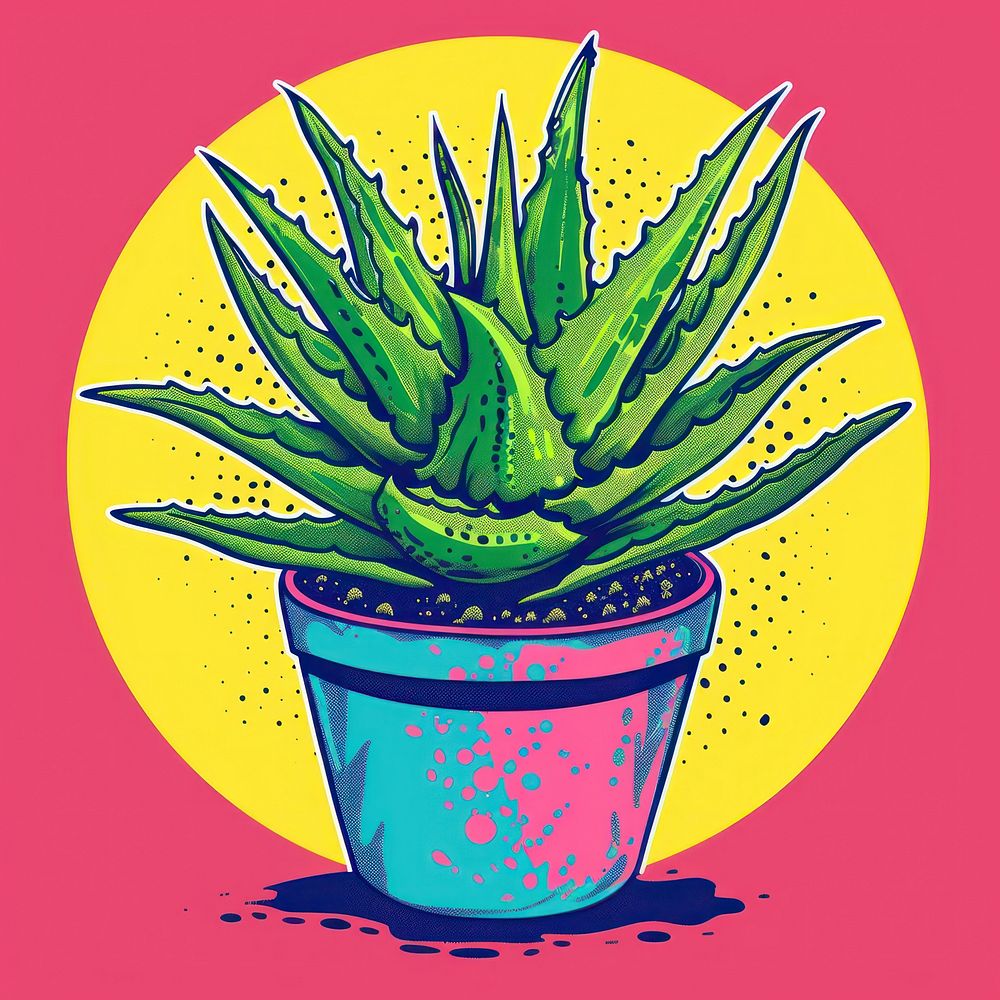 Vector illustrated of a aloe vera plant creativity houseplant.
